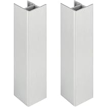 Set 2 Connettori Per Zoccolino Battiscopa - Giunzione Angolare 90°, Colore Argento, Lunghezza 120mm