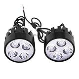 【Luz de 4 ledes incorporada】-- Foco impermeable ultrabrillante de 24 W 4 LED, cada lámpara tiene 4 luces LED en el interior, que pueden dar un alto brillo, asegurando en gran medida su seguridad en conducción nocturna oscura.