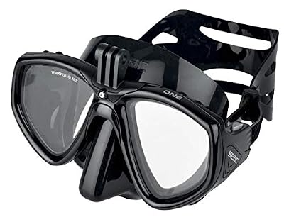 Seac One Pro Masque de Plongée avec Support pour Caméra GoPro pour la Plongée Sous-marine et le Snorkeling avec Tuba, Noir, Standard