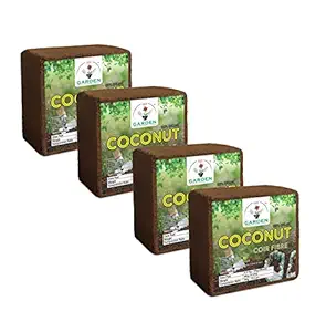 Kraft Seeds Gate Garden Cocopeat GRO-peat Block, Expands Up to 300 litres of Coco Peat Powder for All Seeds and Plants (Having Weight 18kg to 20kg), Set of 4pc