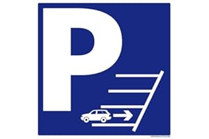 SIGNALÉTIQUE.BIZ FRANCE Panneau Parking Marche Arrière. Signalisation Stationnement Marche Arrière. Sticker Parking Marche Arrière, PVC, Alu - 350 x 350 mm - Aluminium 2 mm