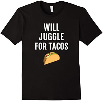 Funny Juggler Taco T-Shirt - Juggling Taco Tee Shirt Saying Male Small Black