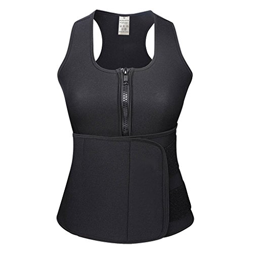 DODOING Slimming Body Shaper Vest Damen Neoprene Sauna Anzüge – Sauna Tank Top Vest Einstellbare Shaper Trainer Gürtel mit Reißverschluss - 3