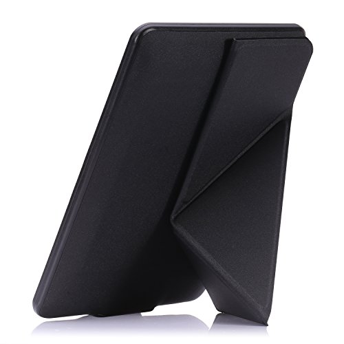 MoKo Kindle Paperwhite Hülle – Kunstleder Origami Ständer Schutzhülle Smart Cover mit Auto Sleep / Wake für Alle Kindle Paperwhite (2016 / 2015 / 2013 / 2012 Modell mit 6 Zoll Display), Schwarz - 7
