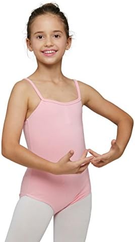 Girls' Dance Camisole Leotard With Adjustable Straps By Fitdance [120,Pink]