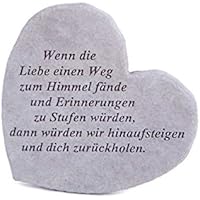 Gedenkstein "Wenn die Liebe..." aus Steinguss 17 x 15 cm Grabschmuck