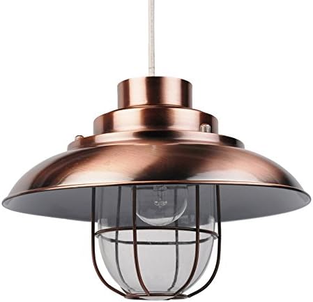 Antique Copper Fisherman's Lantern Ceiling Pendant Shade
