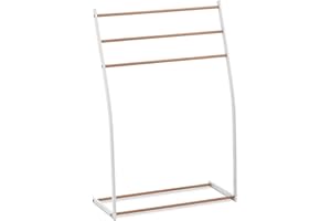 PHYSA WELLNESS & LIFESTYLE physa PHYSA TR-6 Porte serviette sur pied 3 barres blanc, Porte serviette salle de bain sur pied inox bambou