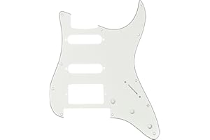 Musiclily Pro 11 Holes HSS Strat Pickguard Guitar Pickguard for Fender American/Mexican Standard Stratocaster Modern Style Electric Guitar with Floyd Rose Bridge Cut, 3-Ply Parchment