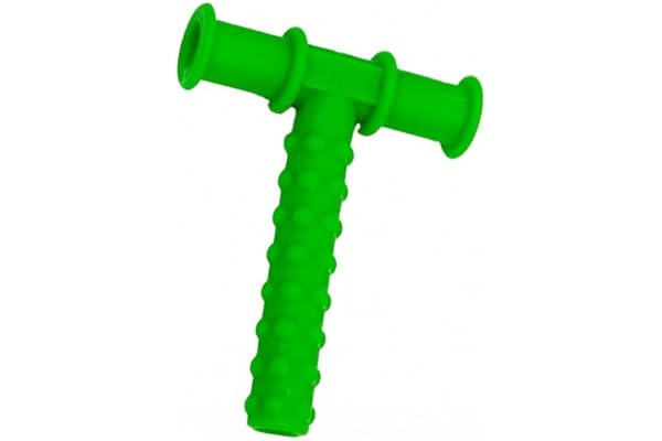 Mordillo Bite Stick Tube de mastication sensoriel pour mordre et mâcher pour l'entraînement musculaire oral (vert, 6 x 8 cm)