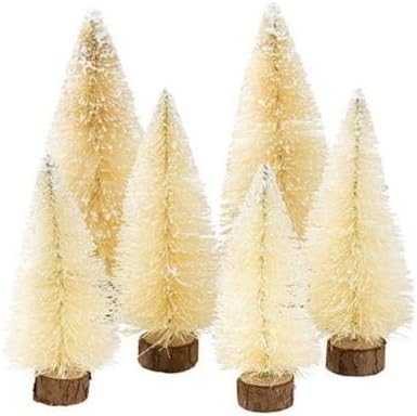 Nordic Christmas Bottle Brush Tree Decorations x 6