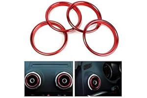 MOMOALA 4Pcs Sortie De climatiseur Anneaux Décoratifs Cercle Lumineux Rouge pour Audi A3