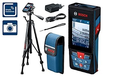 Bosch Professional 0601072F01 Télémètre Connecté GLM 120 C + Trépied BT 150 Professional, Bleu