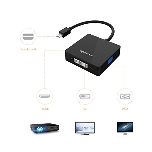 APEMAN Mini Displayport DP zu HDMI/VGA/DVI Konverter 3 in 1 Multifunktionales Thunderbolt Kabel Adapter für PC mit Mini-Displayport - 2