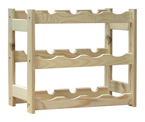 qtimber 10002074 Flaschenregal fur 12 Flaschen 44x25xx37,6 cm