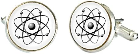 Atomic Symbol Jewelry - Atom Cufflinks - Atomic Symbol Cufflinks - Monochrome Design - Blackbird Studio