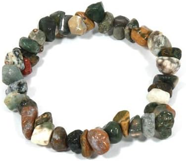 CrystalAgeOcean Jasper Gemstone Chip Bracelet