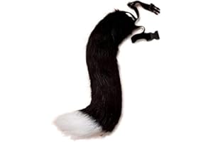 BYNYXI Halloween, sztuczne futro, lisi ogon, 60 cm długości, lisi ogon, Cosplay, pluszowy lis, kostium na Halloween, kostium wilczy ogon, dla dorosłych, cosplay, do odgrywania ról