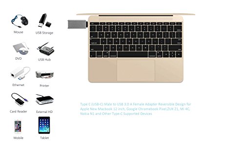 Zactech Mini USB 3.1 USB-C Type C Male to USB 3.0 A Female Adapter OTG for Apple Mac - 3