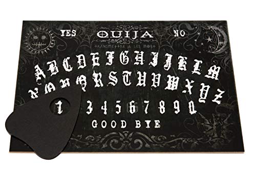 Wooden Black Ouija Spirit Board game with Planchette and detailed instruction