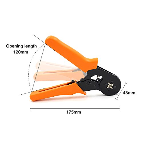 Zilong 800 Stecker Crimpzange Set, Crimper Zange mit 0.25-6.0mm Crimp Tool Adernendhülsen, Crimpwerkzeug set für isolierte, unisolierte Drahtseil-Ratschenkabelschuhe Kabelschuhe - 6