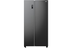 Gorenje NRR 9185 DABXL Side by Side Kühl-Gefrierkombination, EEK D, Convert Active, No Frost Plus, Multi Flow Kühlung, Fast Freeze, LED Display, Inverter Kompressor, schwarz