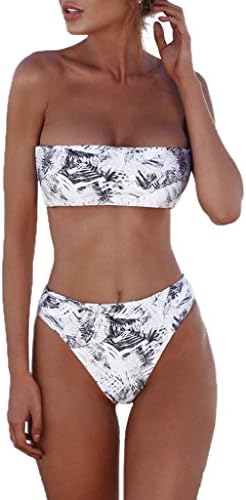 GUBENM Women Sexy Wrap Bikini Swimwear Push-up Bra Swimsuit Swimwear Stretchy Bikini Set (S, Mixed Color(Black&amp;White))