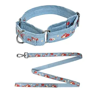 Mutt of Course Pawsome Blossom Martingale Dog Collar (Large Collar and Leash Set for Large Size Dogs)