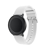 Altsommer 21mm Silikon Armband für Huawei Honor S1 Uhrenarmband mit Schnellverschluss und Smart Watch für Herren Damen Kinder mit Edelstahl Metall Schließe (Weiß)