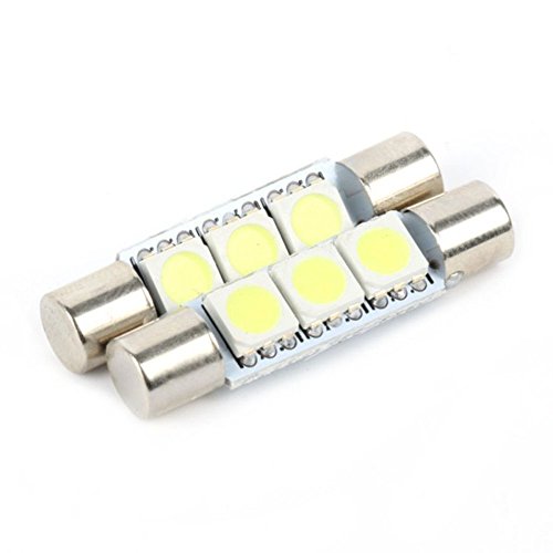 Price comparison product image SAGUARO® 2 PCS White 3-SMD 5050 29mm 6614F LED Replacement Bulbs for Car Sun Visor Vanity Mirror Fuse Lights