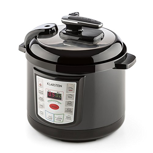 Klarstein Fast Flavour Schnellkochtopf Multifunktions Dampfdruckkochtopf (5 Liter, 8 Programme, 2 Funktionen, 900 Watt, Warmhaltefunktion, inkl. Messbecher und Reislöffel) schwarz - 5