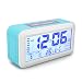 Produktbild Digital Wecker, Lichtsensor Berührungssensor Wecker betrieben mit großen Bildschirm, Snooze, Datum, Kalender Temperaturanzeige Wecker für Kinder, Teenager, Senior, hell Blau