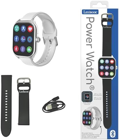 Lexibook, Power Watch, Orologio connesso compatibile con iOS e Android, Riceve chiamate e notifiche, Allenatore sportivo con 7 modalità di esercizio, DMW075