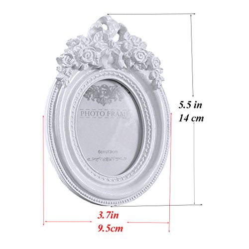 Giftgarden 6×9 Bilderrahmen Oval weiß Dekorahmen Geschenke Freunde - 4