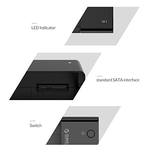 ORICO 2,5″ 3,5″ Festplatten Dockingstation Gehäuse, USB 3.0, eSATA, für 2,5 und 3,5-Zoll HDD und SSD mit SATA, Hochgeschwindigkeit, bis zu 8 TB - 6