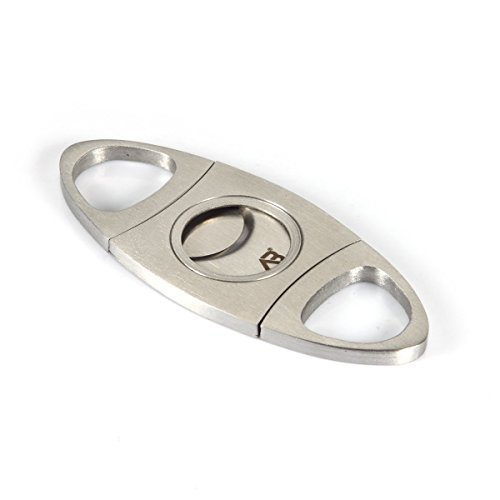 ALASKA BEAR - Cigar Cutter Stainless Steel Guillotine Double Cut Blade in Black Gift Pouch (Lifetime Warranty)