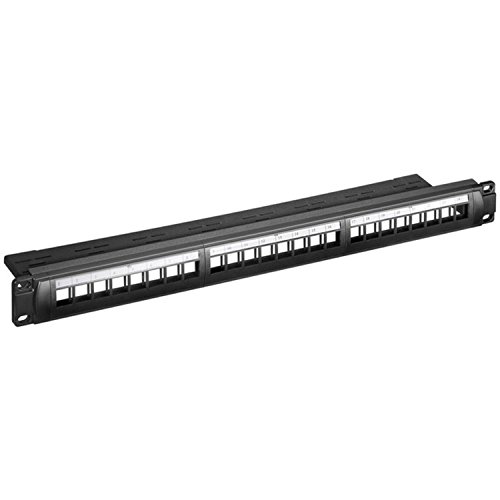 Goobay 57437 Keystone Patch Panel, 24 Port, 48,3 cm (19 Zoll) schwarz