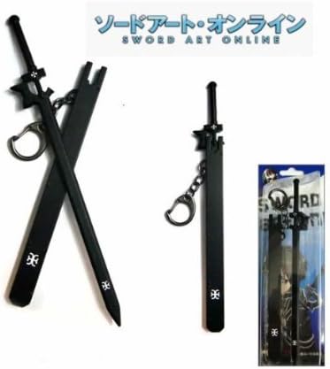 LIVESOFWINSORS VIP - New Anime Sword Art Online Kirito Sword with Sheath Key Chain (Black)