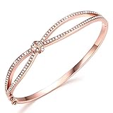 Angelady Klassisch Swarovski Armband Frauen Rosegold mit Kristallen von Swarovski|Zart Armreifen Armreif Armbander Nickelfrei Geschenk für Frauen Mutter Freundin Angelady Klassisch Swarovski Armband Frauen Rosegold mit Kristallen von Swarovski|Zart Armreifen Armreif Armbander Nickelfrei Geschenk für Frauen Mutter Freundin