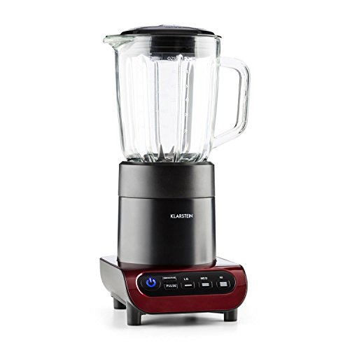 Klarstein • Lambada • Standmixer • Küchenmixer • Hochleistungsmixer • Smoothie Maker • Power Blender • 650 Watt • 1,5 Liter Fassungsvermögen • Glasbehälter • vier Edelstahlklingen • 3 Geschwindigkeitsstufen • Puls-Funktion • geschmacksneutral • rot - 2
