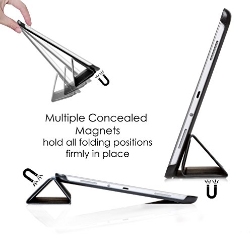 Forefront Cases® Neue Origami Leder Hülle / Tasche / Case / Cover für Samsung Galaxy Tab A 9.7 SM-T550 (Mai 2015) – Rundum-Geräteschutz und intelligente Auto-Sleep-Wake-Funktion mit 3-JAHRES-GARANTIE VON FOREFRONT CASES – inkl. Eingabestift und Displayschutz - 5