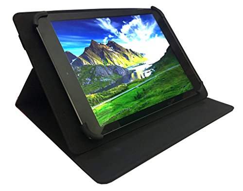 Denver TAQ-10242   TAQ-10243 10 1 inch Tablet Schwarz mit Roter Trimmen Universal Wallet Schutzh  lle Folio   10 - 11 zoll   von Sweet Tech