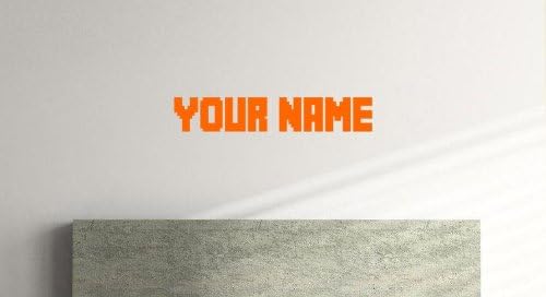 Custom 1st name / nickname Wall sticker 'Mine' style, kids Bedroom, Games Room, Vinyl wall Sticker (57cm x 10cm) (Orange)