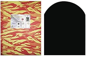 sol noir mat de protection pour poêle à bois et à granulés cm. plates-formes 80x90