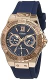 Guess Damen Analog Quarz Uhr mit Silikon Armband W1053L1
