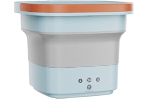 MENAYODA Mini lavadora, lavadora portátil, lavadora plegable de 6 l con esterilización de luz azul y centrifugadora para ropa interior, calcetines, ropa de bebé (azul)