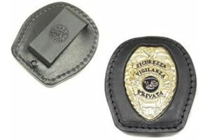 GENERICO Porta placcA Vega Holster in cuoio da cintura tasca 1WA48 sicurezza vigilanza PRIVATA GPG
