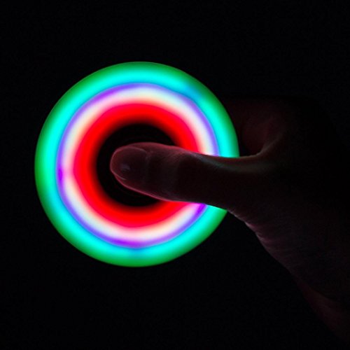 Saingace Gericht Muster LED Licht Fidget Hand Spinner Stress Relief Manipulative Spiel Spielzeug - 2