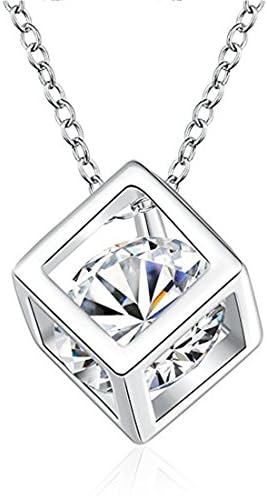 Women's 18K White Gold Plated Cubic Zirconia Diamond Cube Jewelry for Women Special Gifts for Her, Wife, Aunt, Grandma, Mom