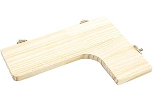 GNB PET Natural Wood Stand Platform for Hamster, Chinchilla, Mouse, Rat, Gerbil and Dwarf Hamster, L Shape Stand Platform with 304 Stainless Steel Washers, 2 Size Options